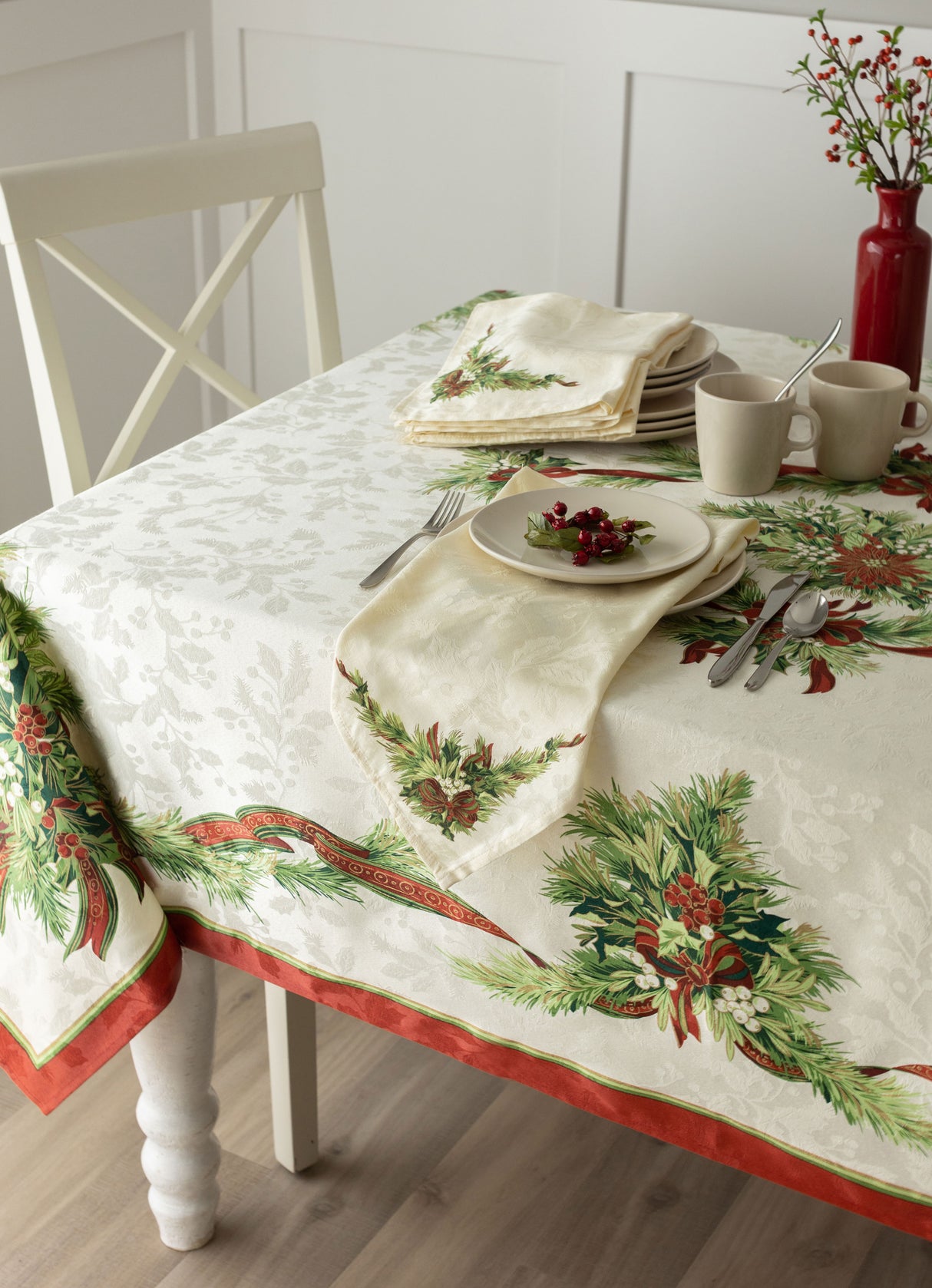 Christmas Ribbons Tablecloth