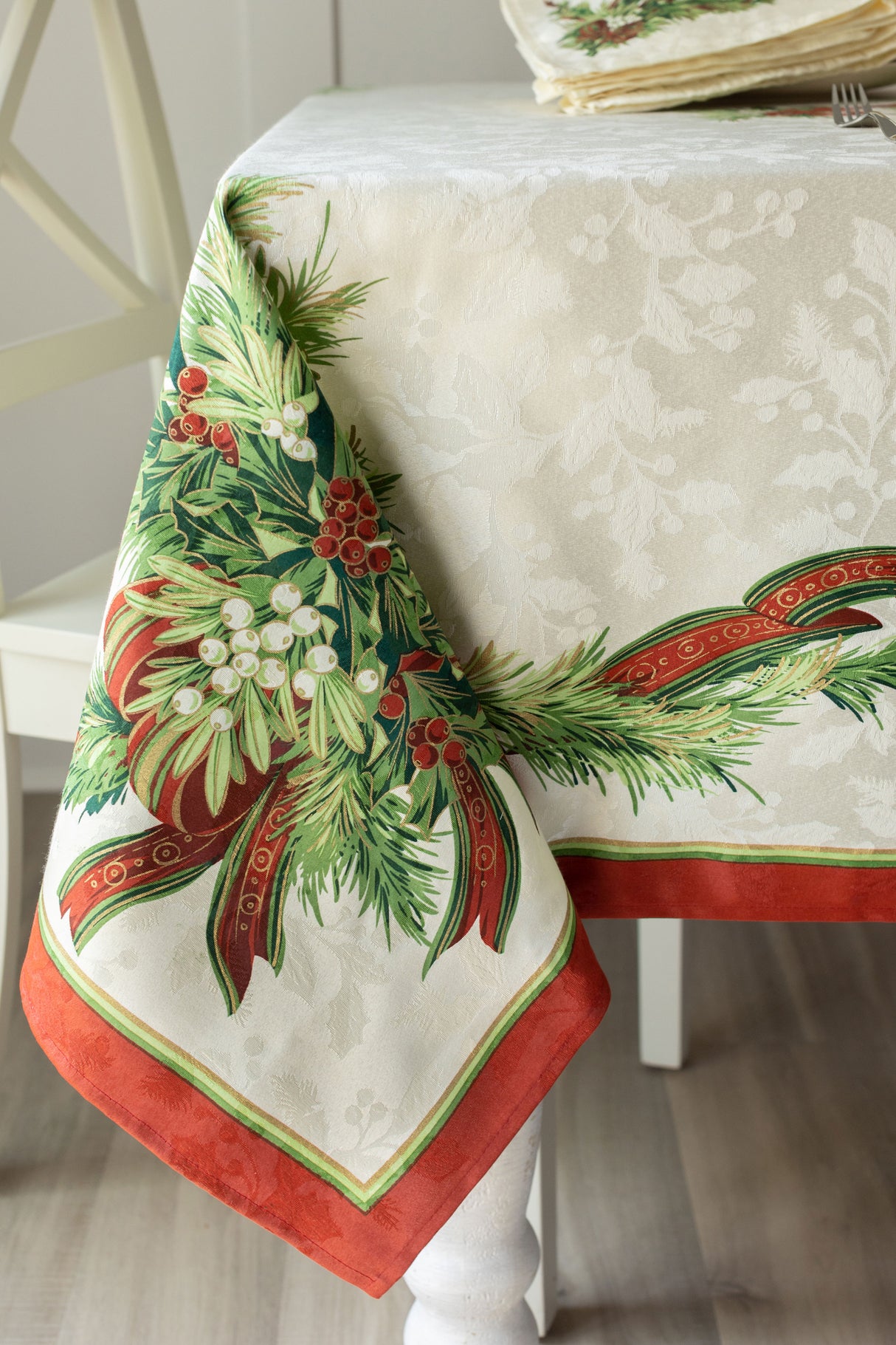 Christmas Ribbons Tablecloth