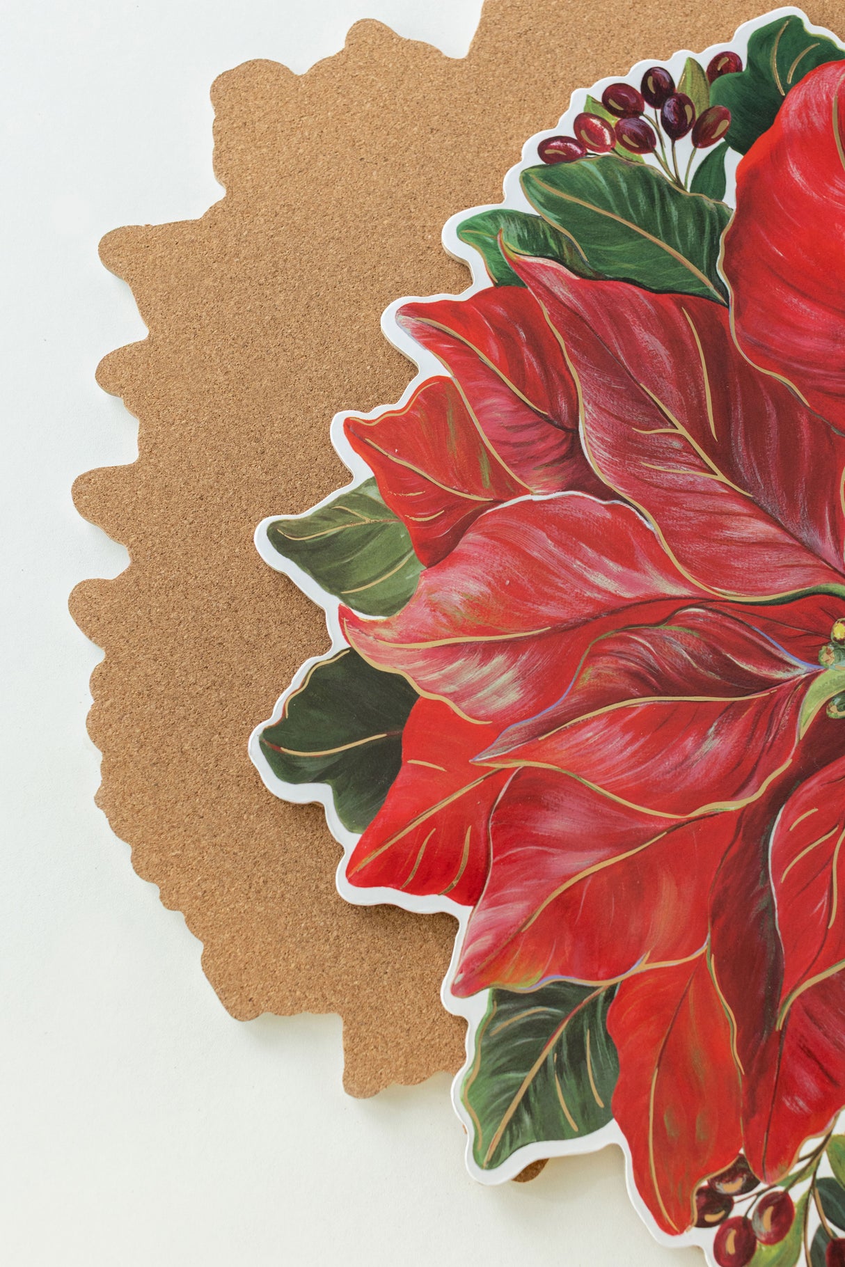 Poinsettia Glow Cork Placemats