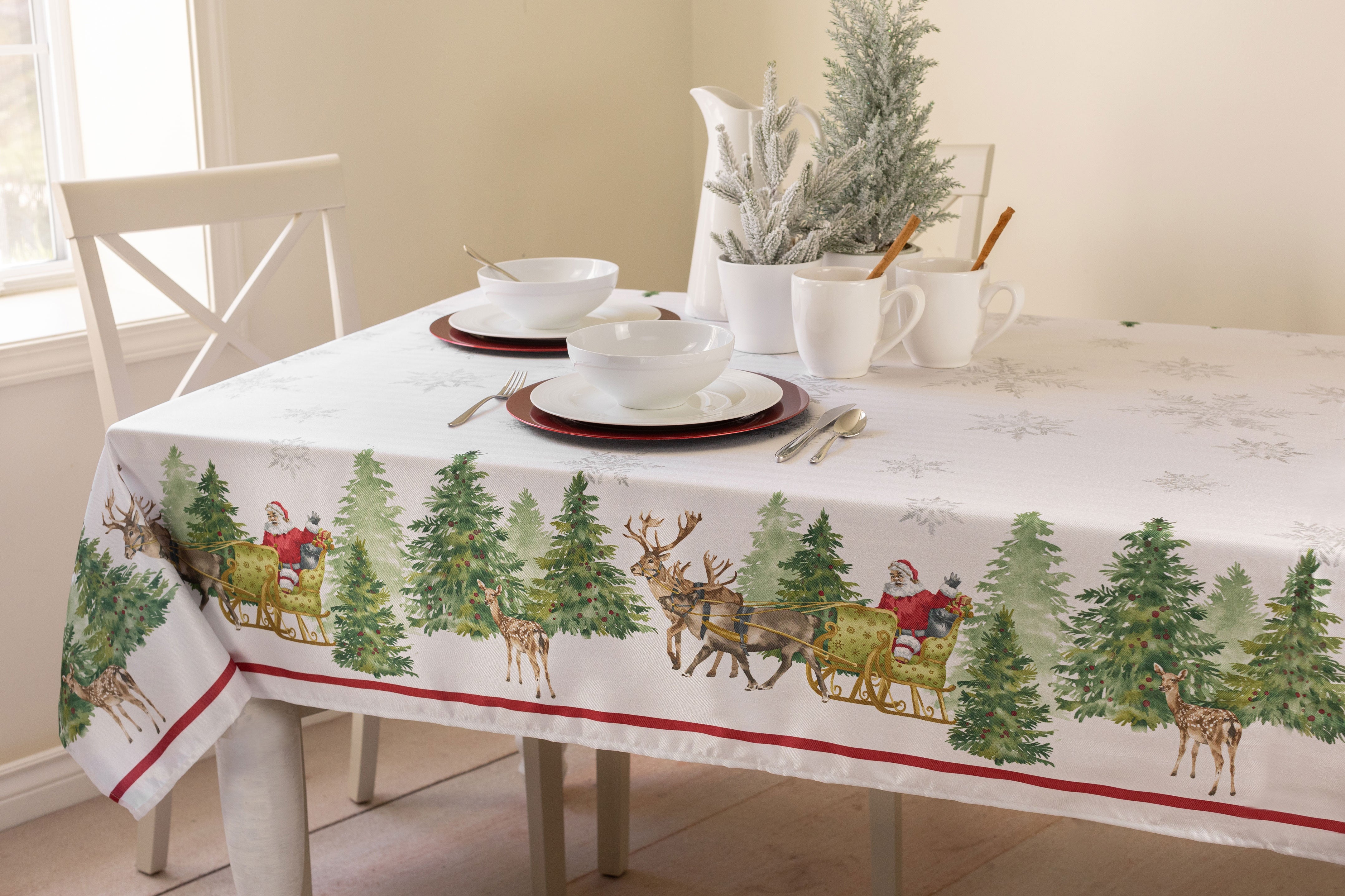 Santa's Sleigh Tablecloth – Mary Maxim
