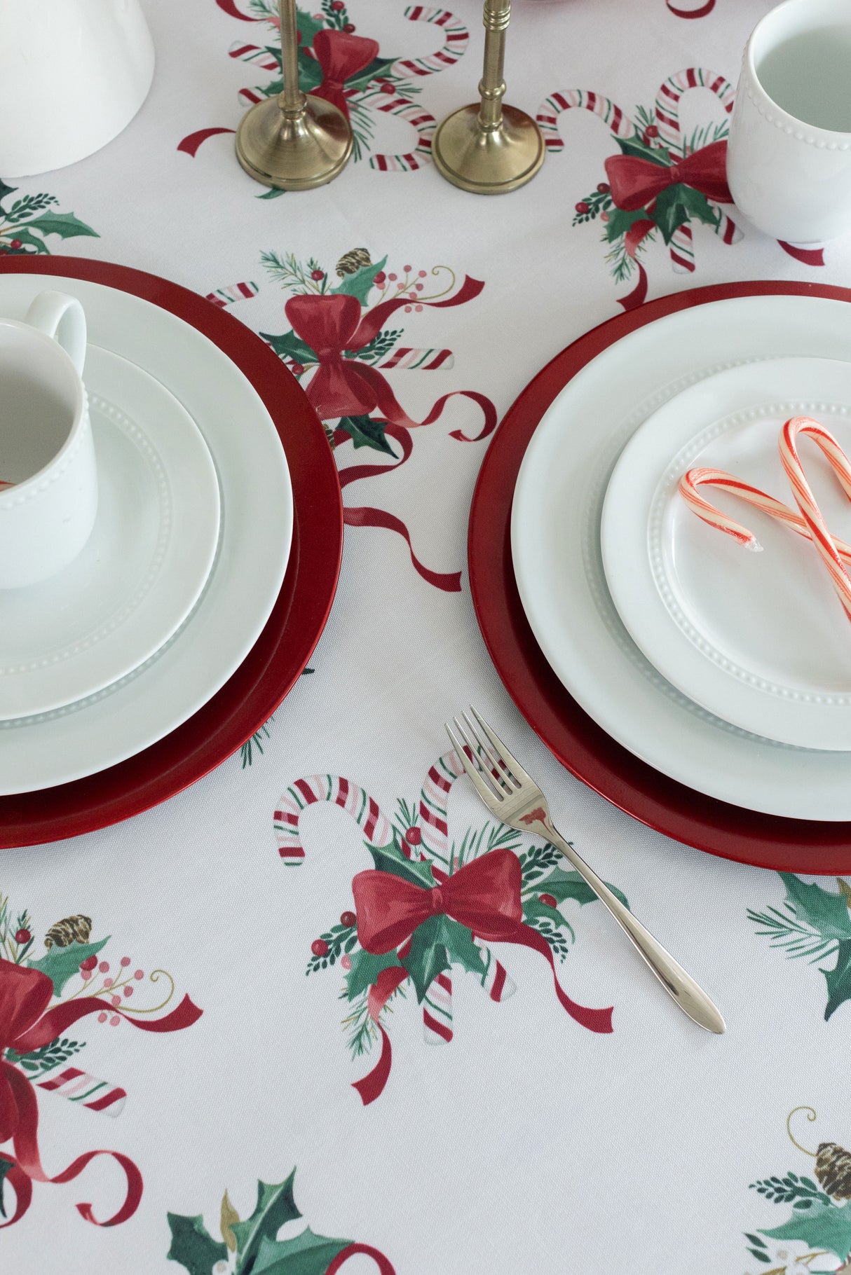 Candy Cane Ribbon Tablecloth