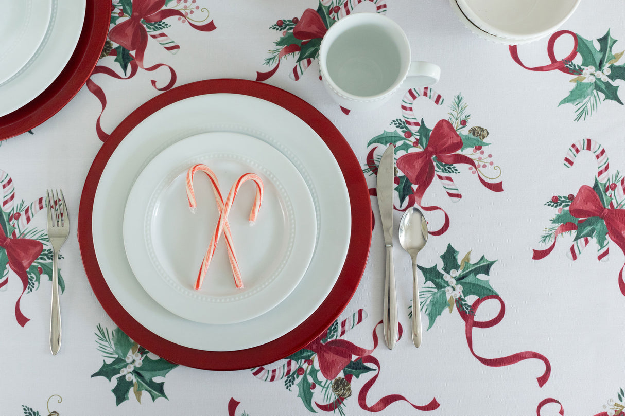 Candy Cane Ribbon Tablecloth