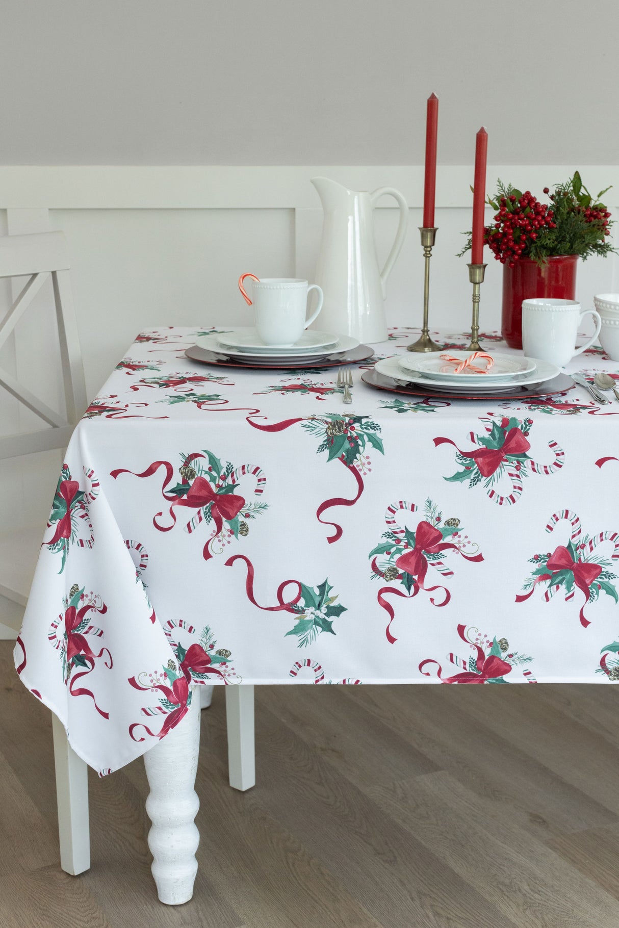 Candy Cane Ribbon Tablecloth