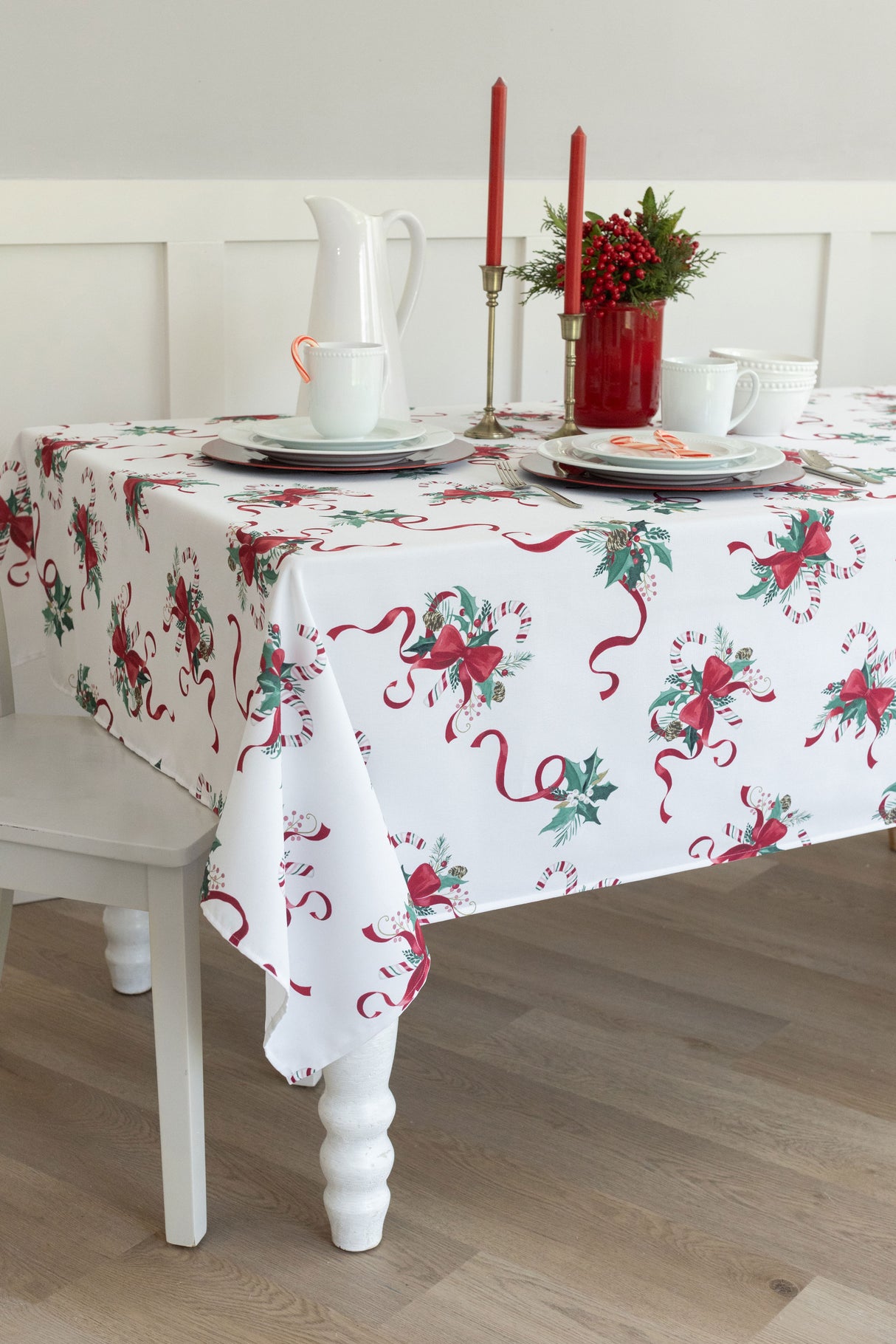Candy Cane Ribbon Tablecloth