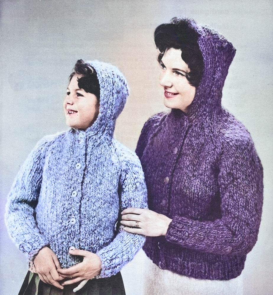 Jean & Joan Hooded Cardigans Pattern