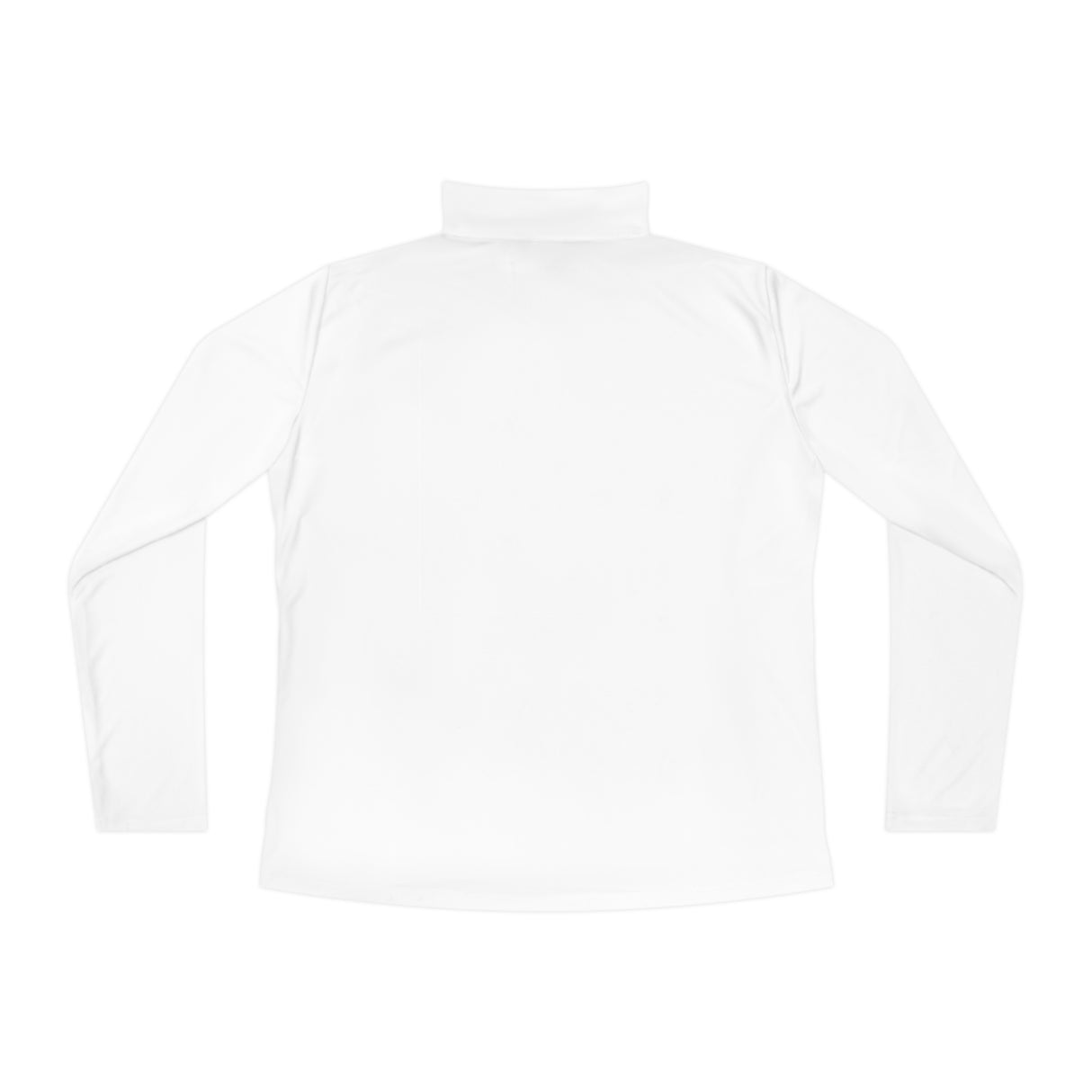 Ladies Mary Maxim Quarter-Zip Pullover - White & Black Logo