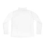 Ladies Mary Maxim Quarter-Zip Pullover - White & Black Logo