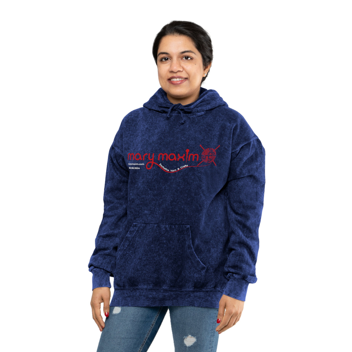 Mary Maxim Mineral Wash Hoodie - Red Logo - Unisex