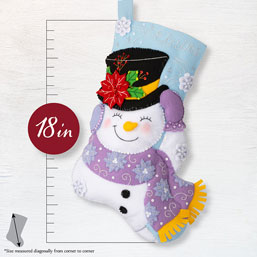 Jolly Top Hat Snowman Felt Stocking Kit