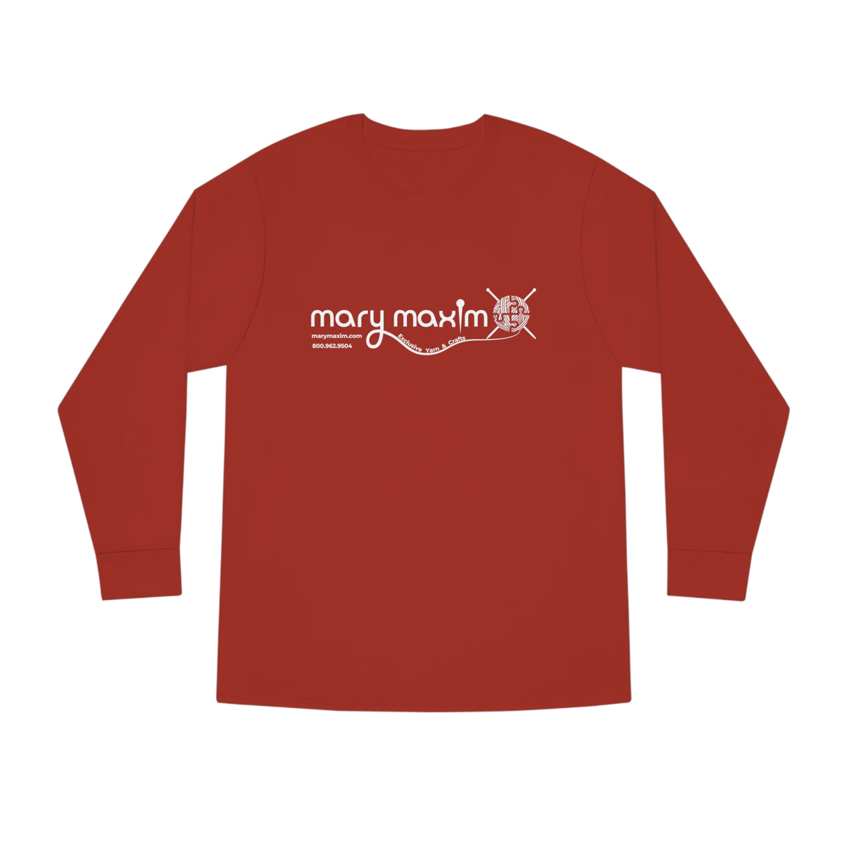 Mary Maxim Long Sleeve Tee - White & Black Logo - Unisex