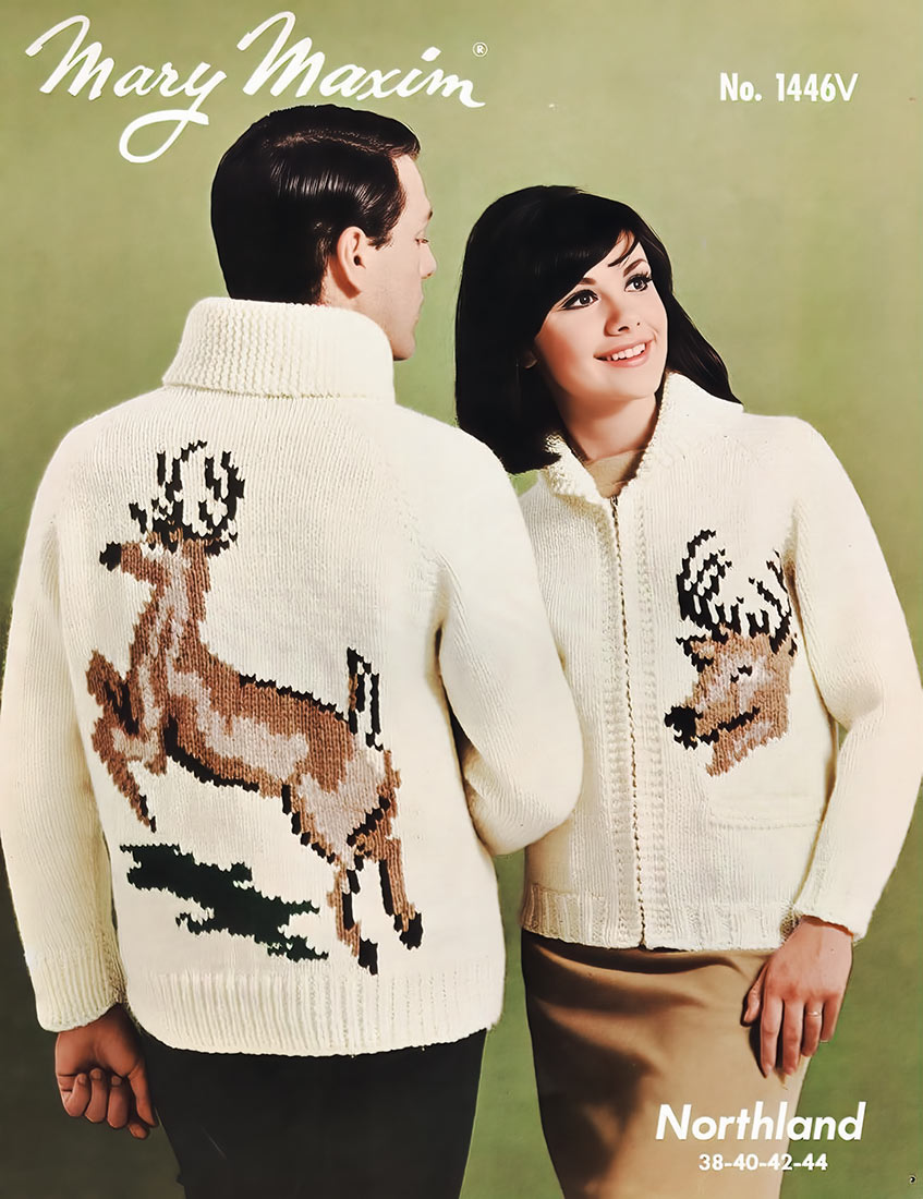 Patrón de cárdigan de venado cola blanca para damas y jóvenes