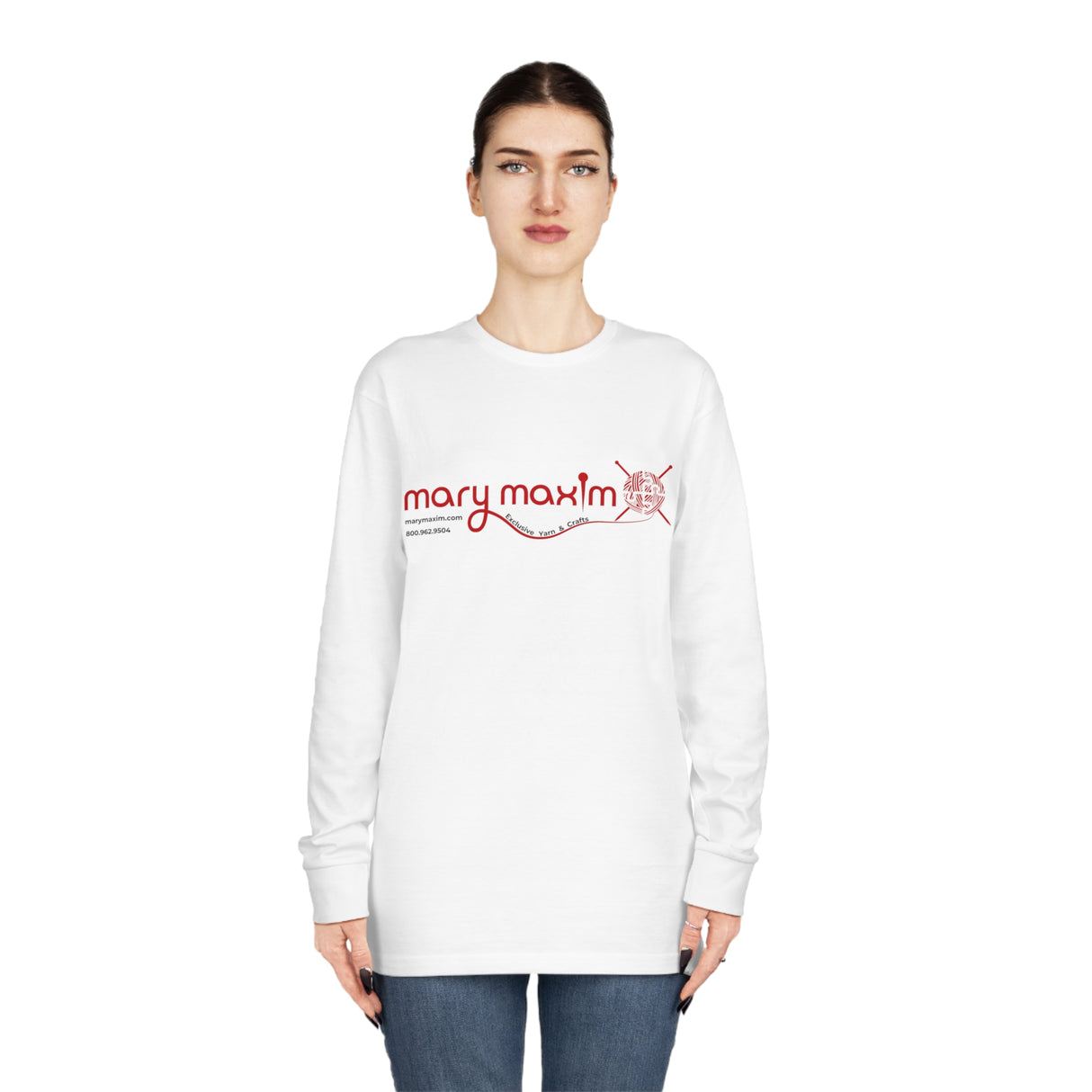 Mary Maxim Long Sleeve Tee - Red Logo - Unisex