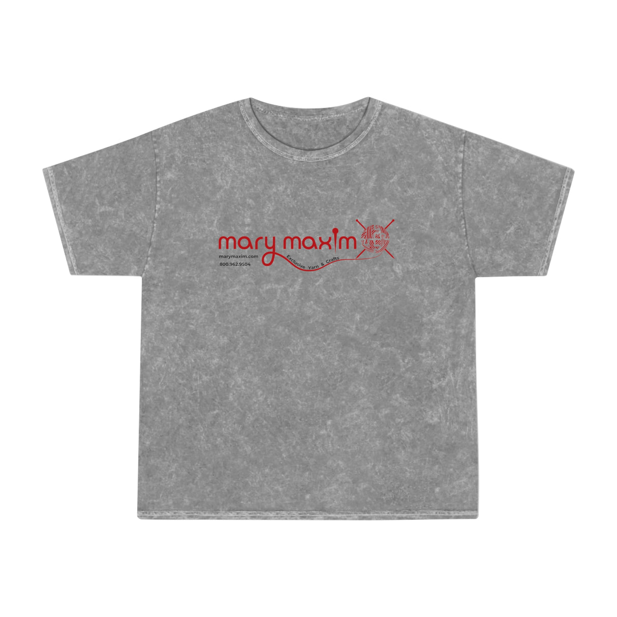 Mary Maxim Mineral Wash T-Shirt - Red Logo - Unisex