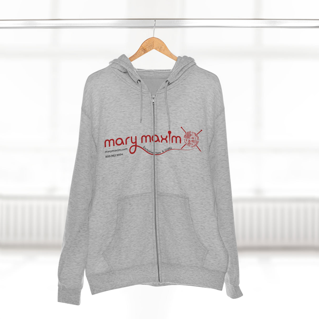 Mary Maxim Full Zip Hoodie - Red Logo - Unisex