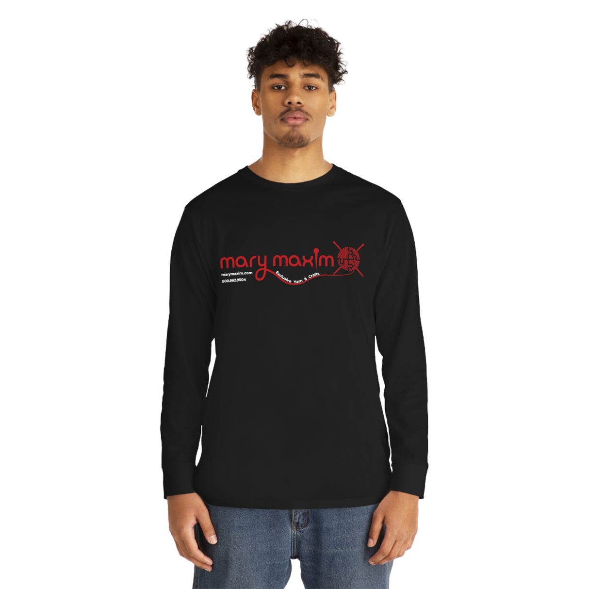 Mary Maxim Long Sleeve Tee - Red Logo - Unisex