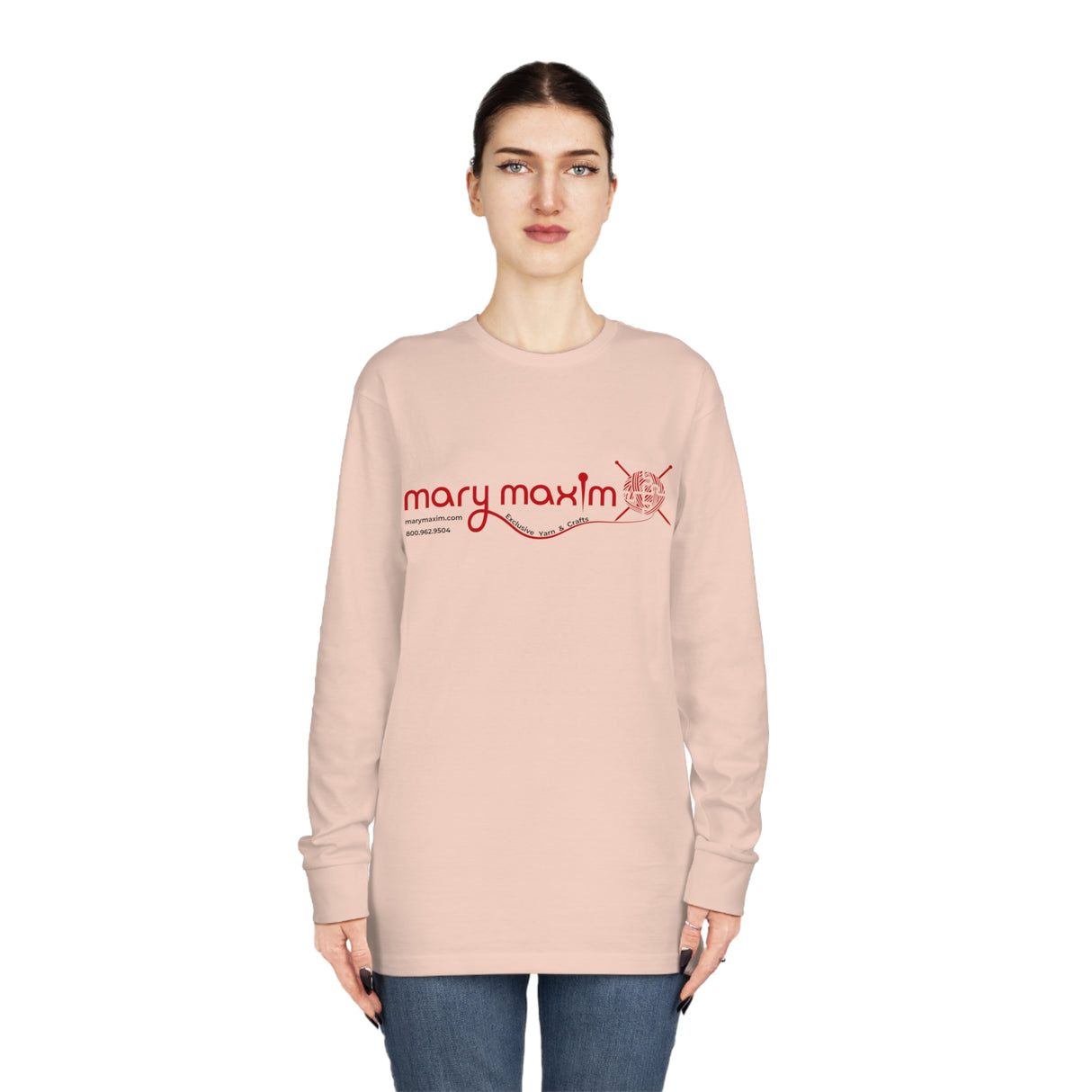 Mary Maxim Long Sleeve Tee - Red Logo - Unisex
