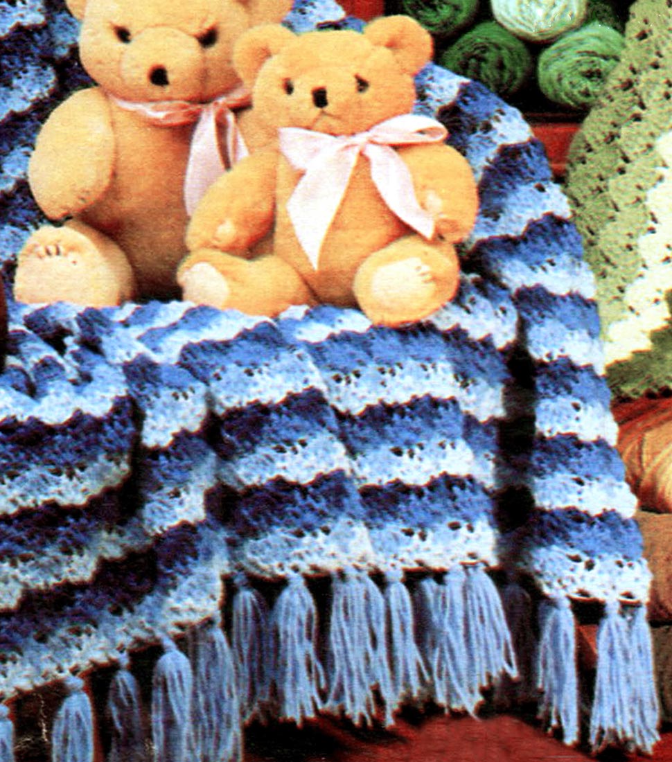 Patrón afgano de conchas entrelazadas