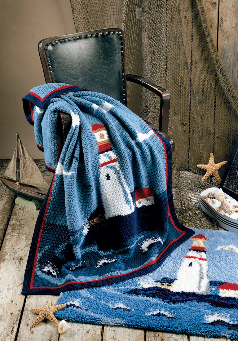 Lighthouse Afghan Pattern Mary Maxim
