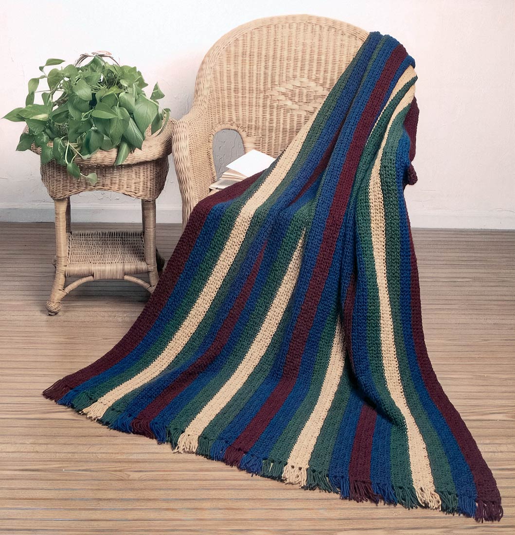 Patrón afgano a rayas decorador