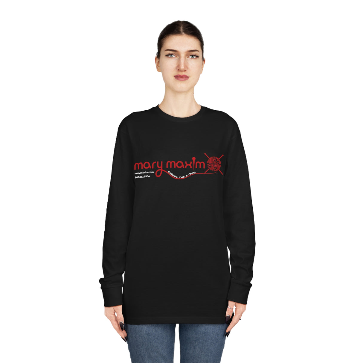 Mary Maxim Long Sleeve Tee - Red Logo - Unisex