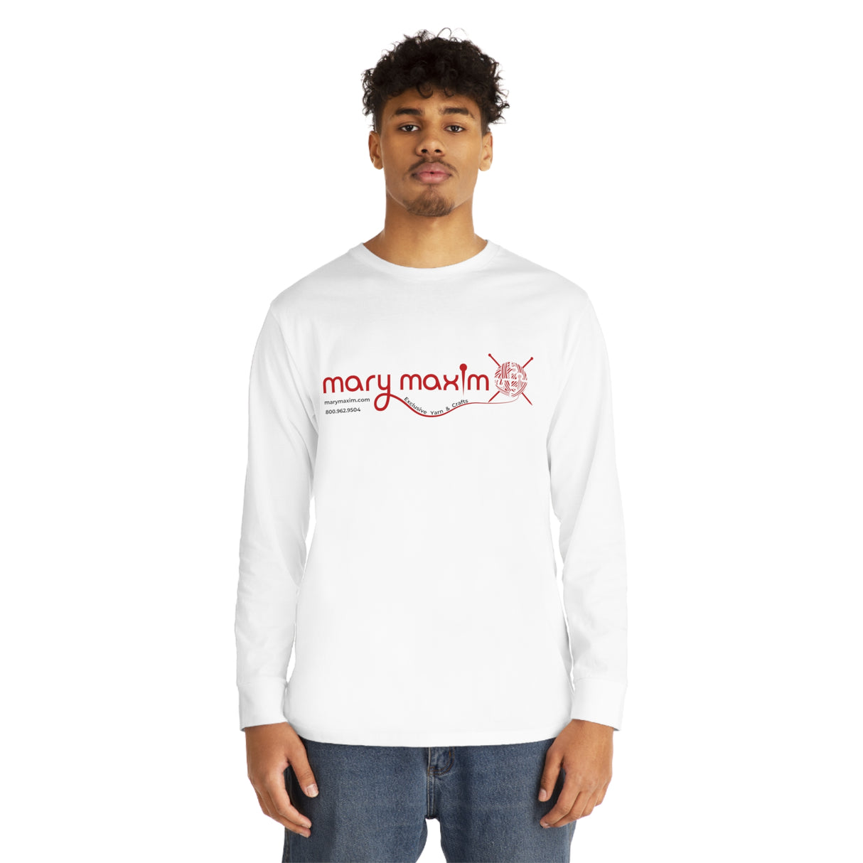 Mary Maxim Long Sleeve Tee - Red Logo - Unisex