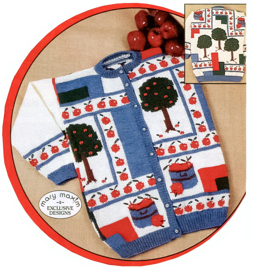 Modèle de cardigan de verger de pommiers