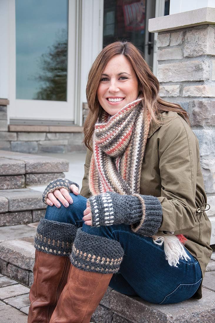 Fingerless Mitts, Boot Cuffs and Scarf Pattern