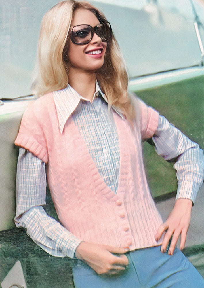 Modèle de gilet torsadé à manches courtes