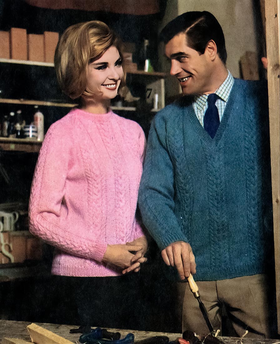 His 'N Hers Cabled Sweater Pattern