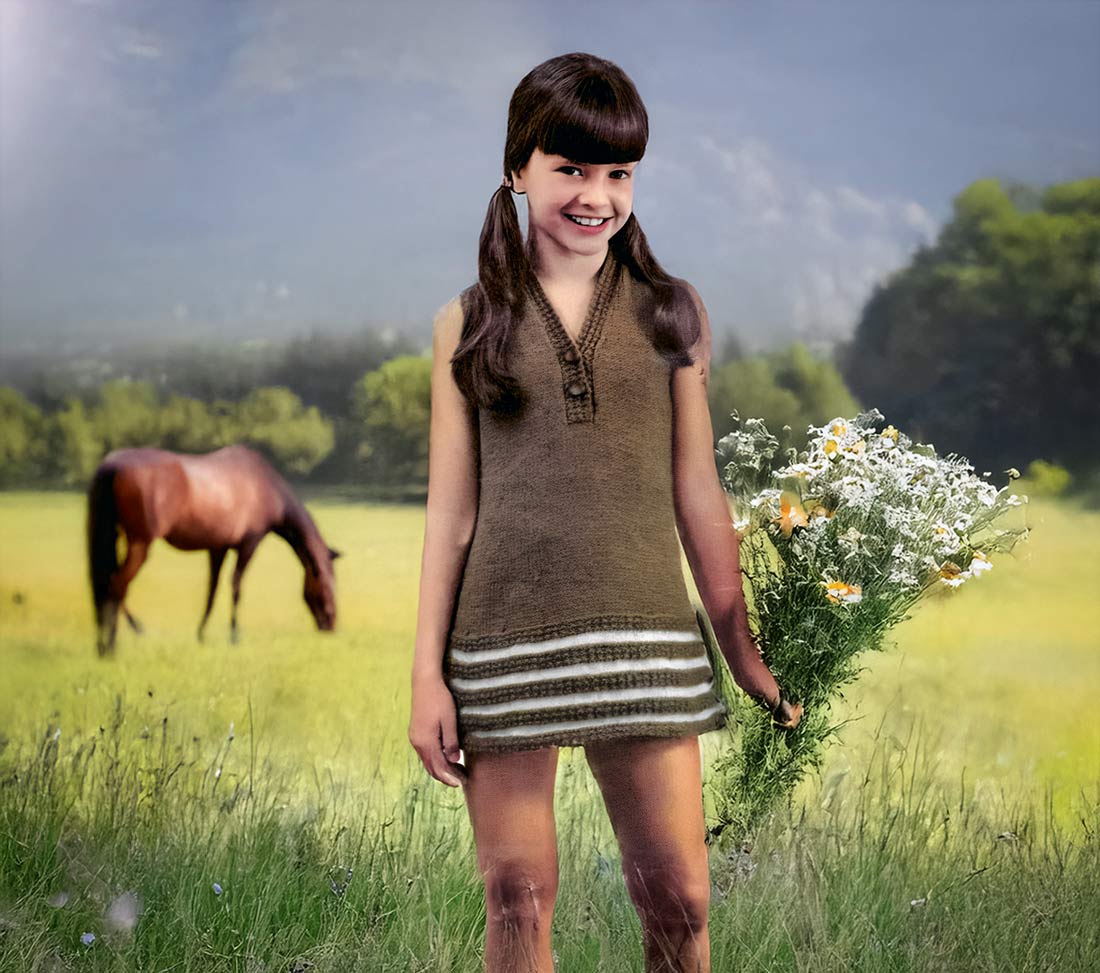 Patron de robe à col en V pour fille