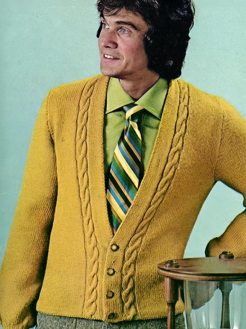 Man's Cable Cardigan Pattern