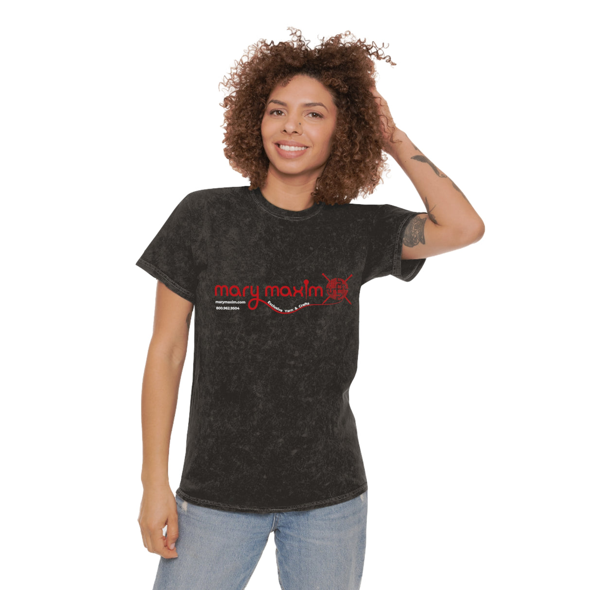 Mary Maxim Mineral Wash T-Shirt - Red Logo - Unisex