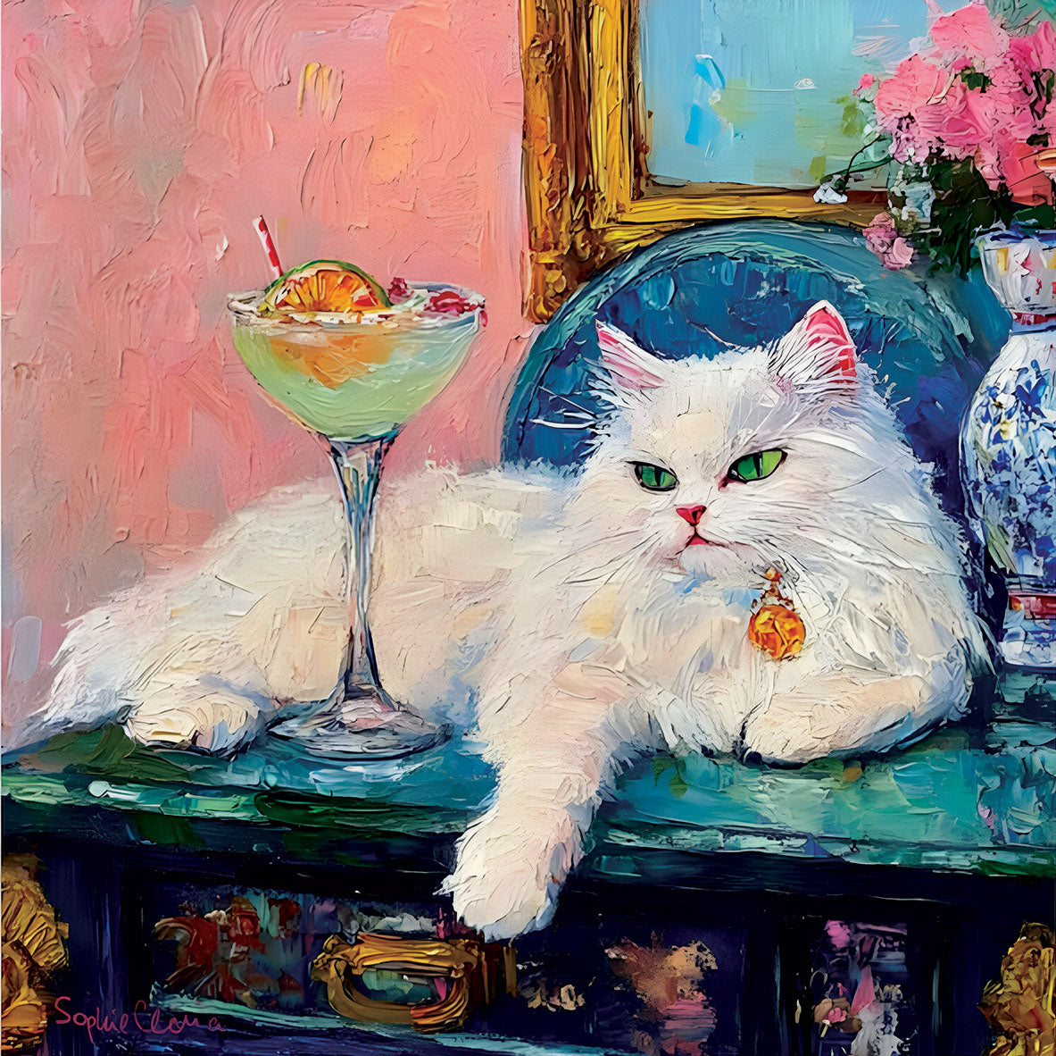 A Glass of Catnip Jigsaw Puzzle