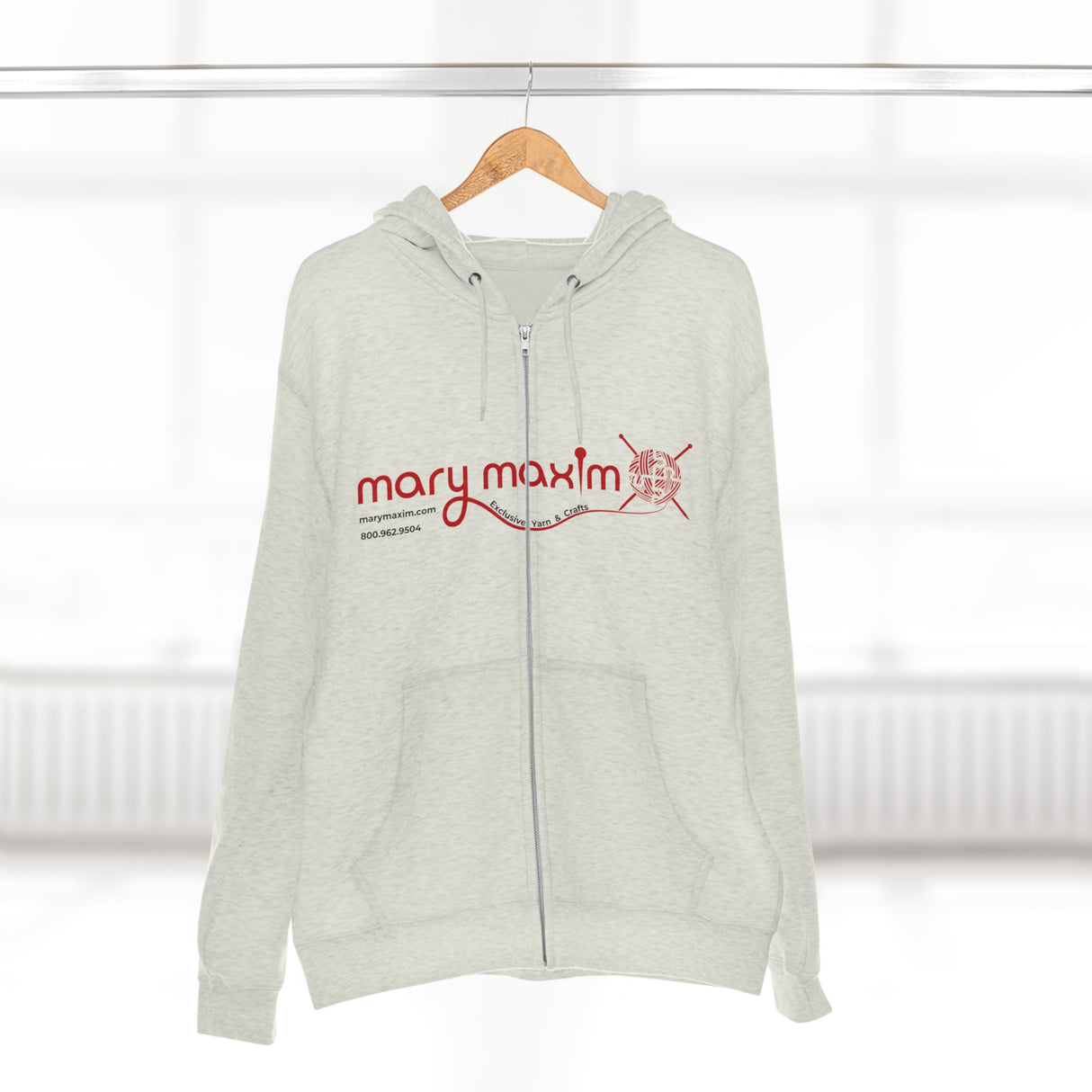 Mary Maxim Full Zip Hoodie - Red Logo - Unisex