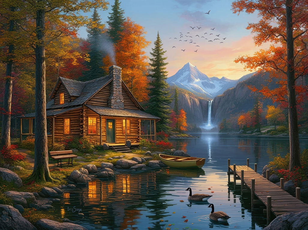 Cabin by Crystal Lake Jigsaw Puzzle