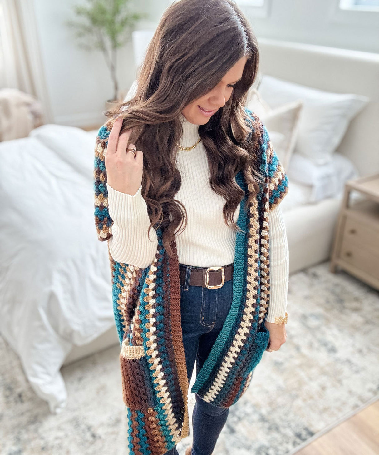 Long Granny Pop Ruana