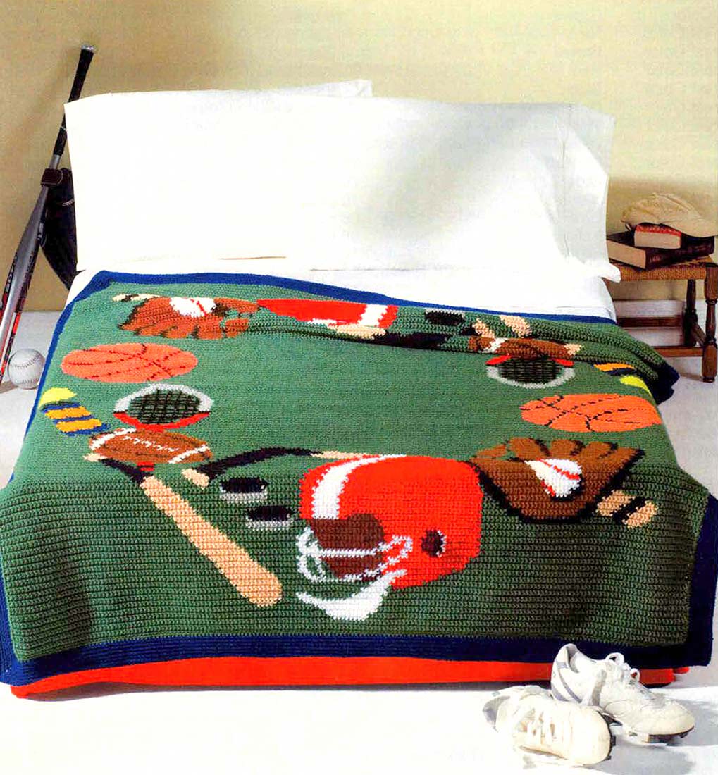 Patrón afgano deportivo de ganchillo