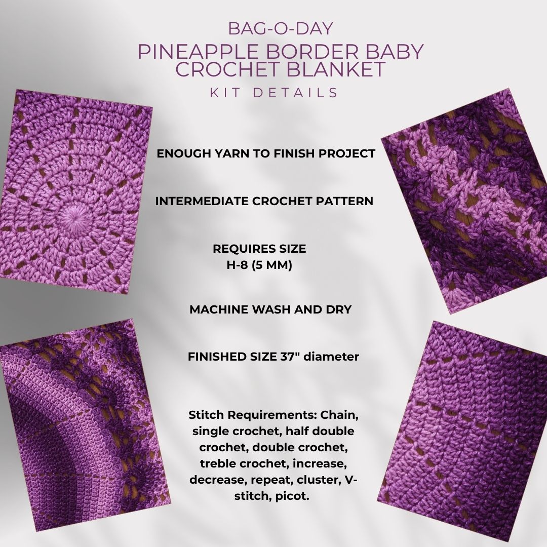 Pineapple Border Baby Crochet Blanket