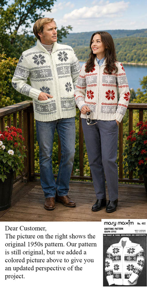 Men's Snowflake Cardigan Pattern
