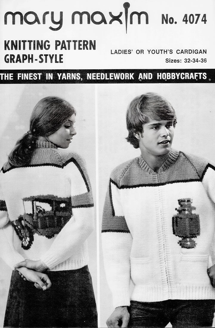 Patrón de cárdigan automático antiguo para hombre o mujer