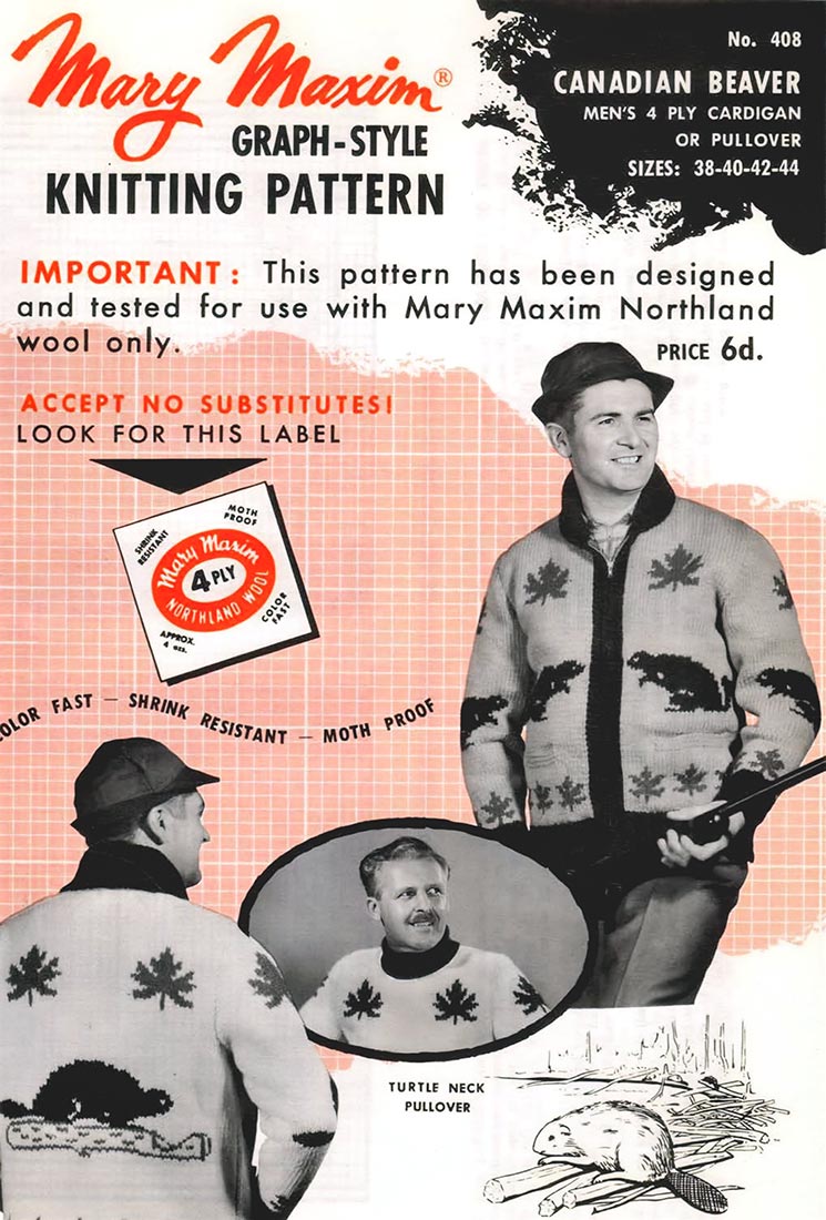 Modèle de cardigan ou de pull-over en castor canadien