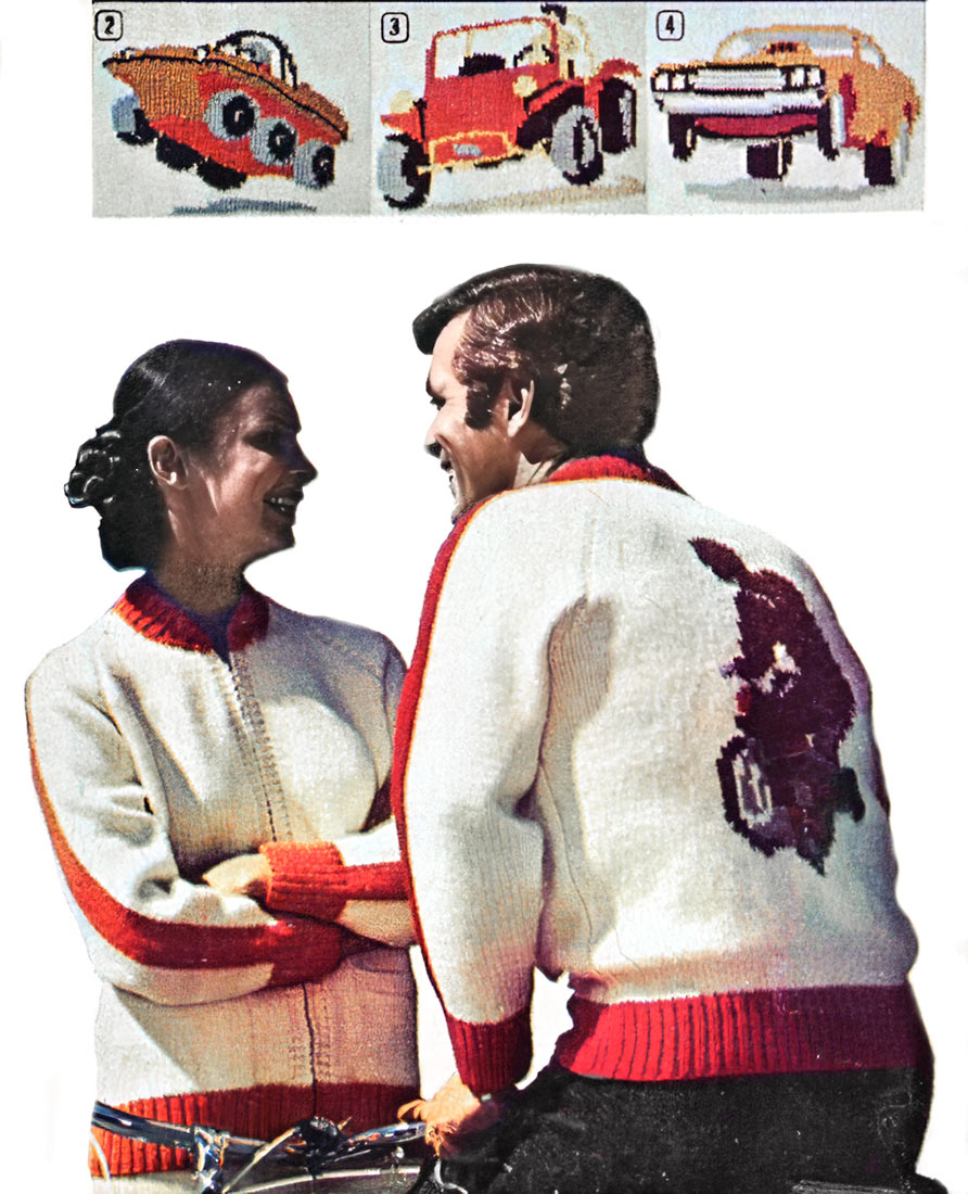 Men's or Ladies' Recreational Vehicle Cardigan Pattern