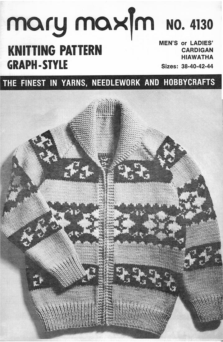 Men's or Ladies' Hiawatha Cardigan Pattern