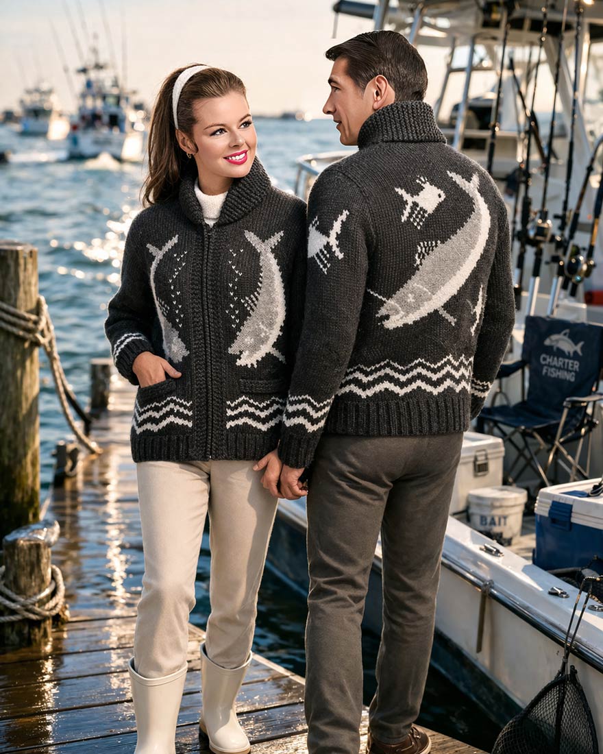 Patrón de cárdigan Angler's Pride para hombre