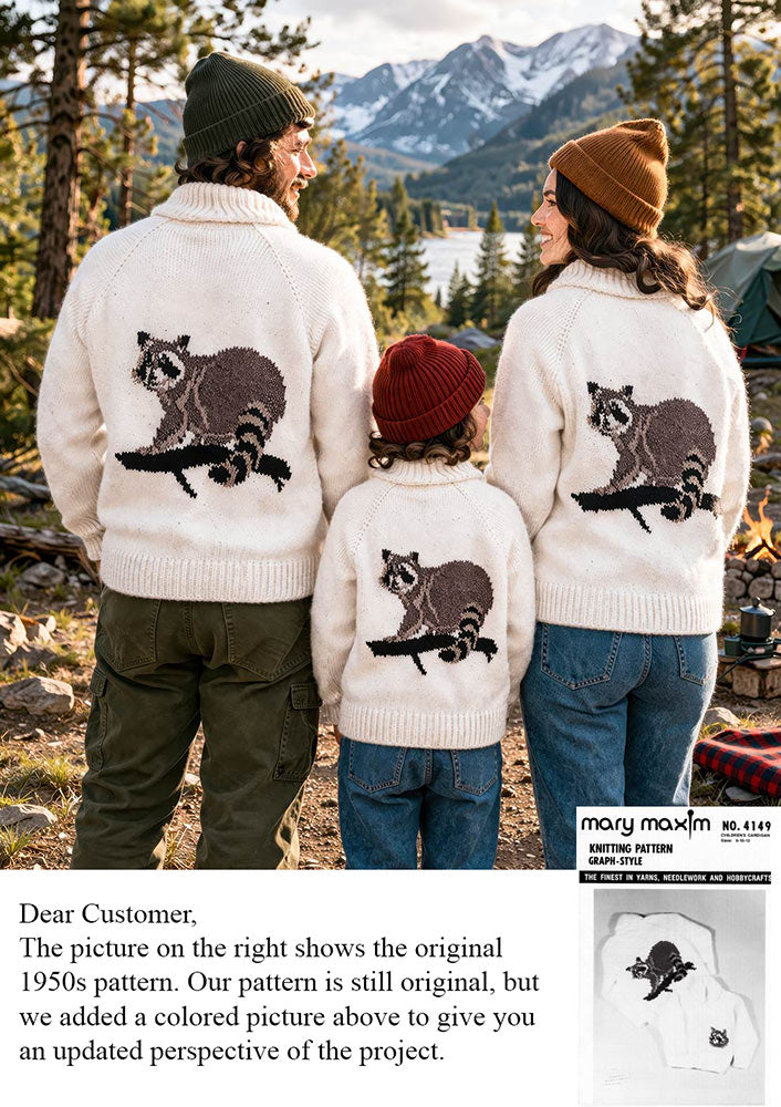 Children's Raccoon Cardigan Pattern