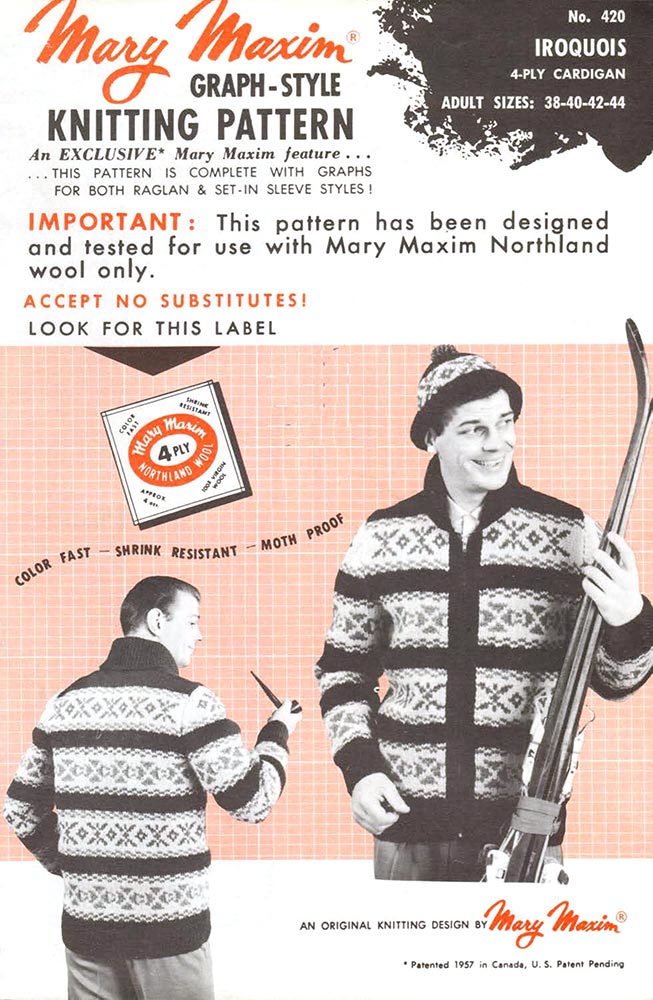 Modèle de cardigan iroquois