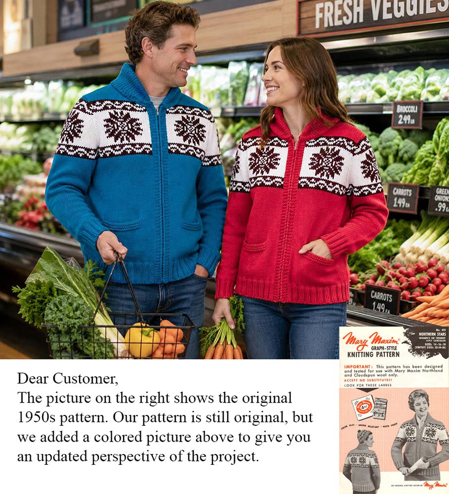 Ladies' or Youth Northern Stars Cardigan Pattern