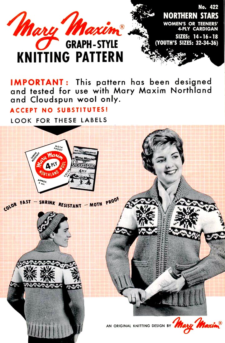 Ladies' or Youth Northern Stars Cardigan Pattern