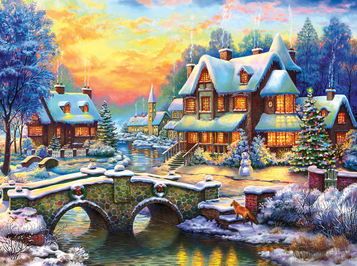 Stone Bridge to Winter Estate Jigsaw Puzzle