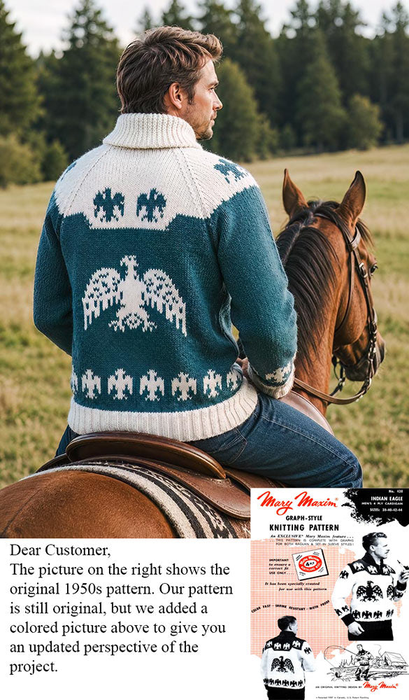 Modèle de cardigan indien aigle pour hommes
